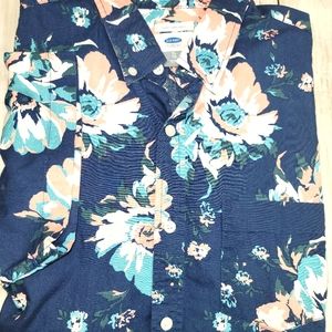 Old Navy Men's Floral Button Down Sixe XL